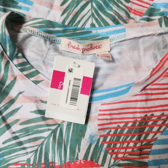 NWT Fresh Produce striped print shirt sz medium - Picture 3 of 3